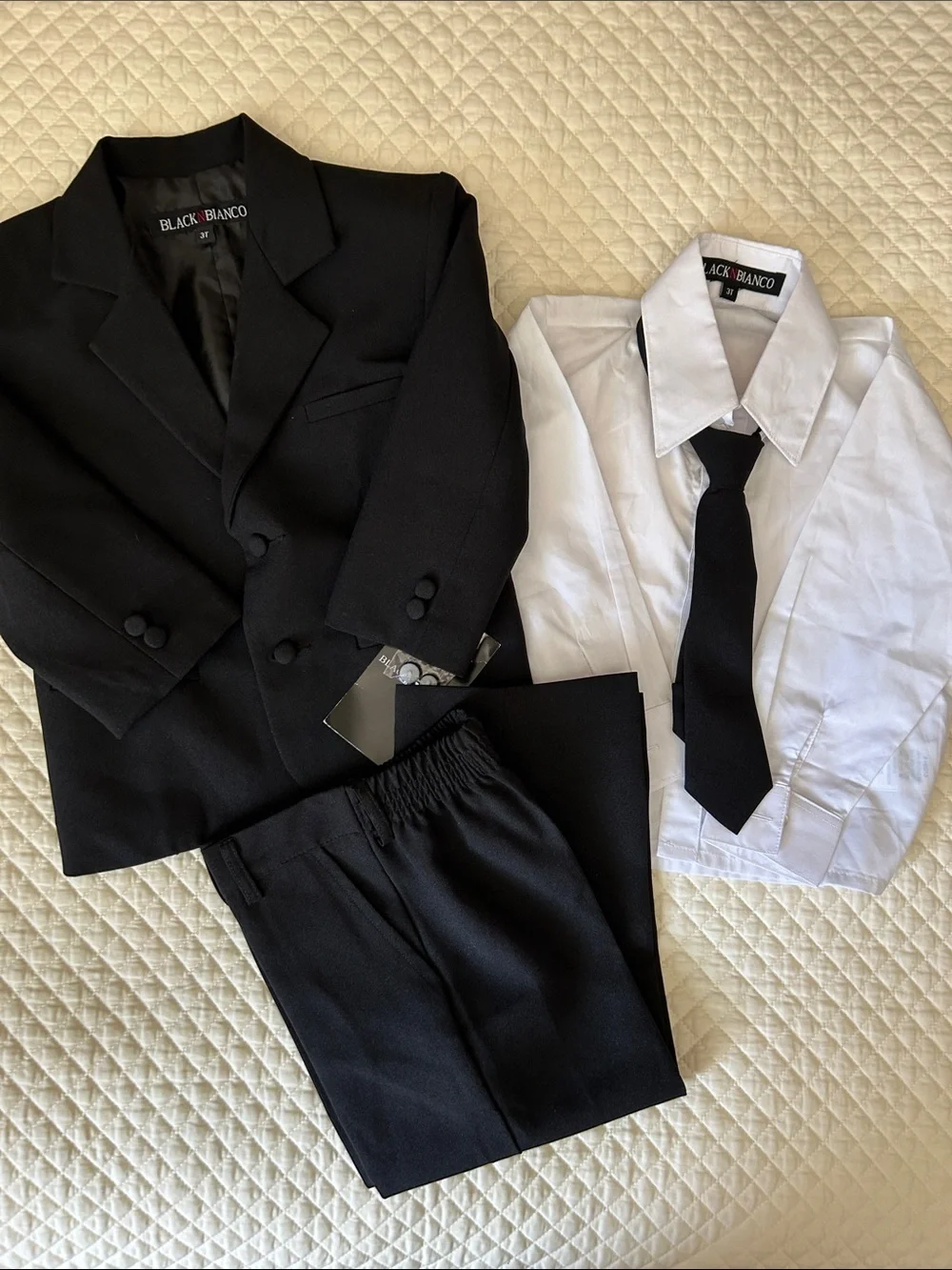 Black Boys' Two-Piece Suit Set by